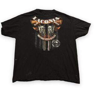 Laconia Motorcycle Week Shirt Men 43" Large Black Gun 2nd‎ amendment Skull